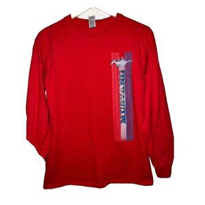 FORD Mustang Long Sleeve T-Shirt Mens Size Small-Medium Gildan Ultra Cotton (K)